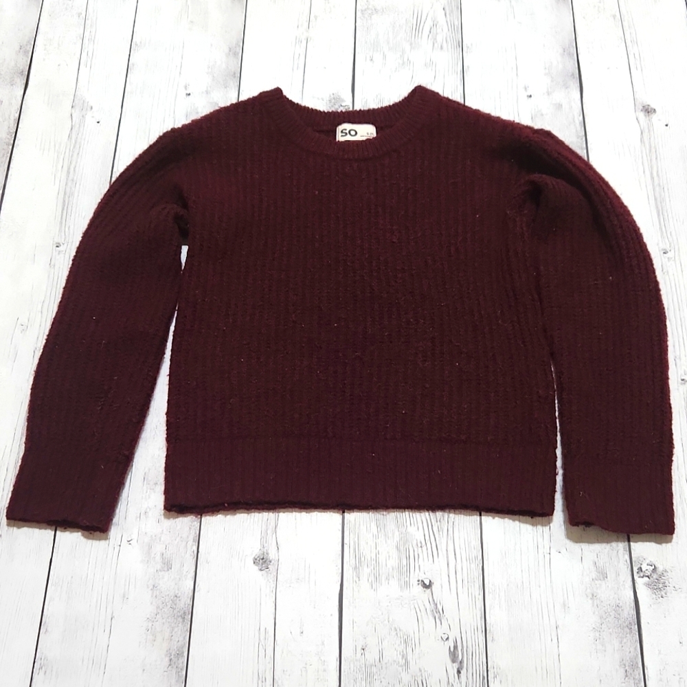 SO Girls size 7 Maroon sweater